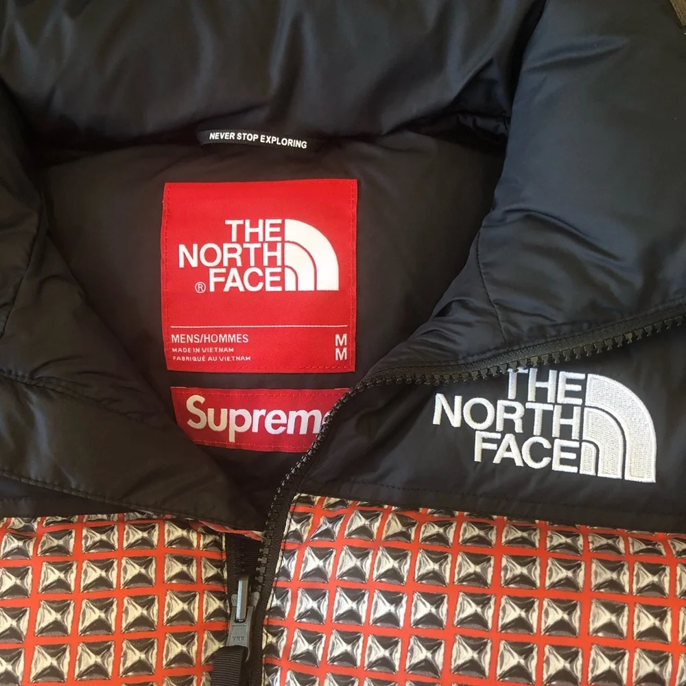 🛑SOLD🛑SUPREME x The North Face 🔥 TNF Studded Nuptse Jacket - Picture 3 of 12